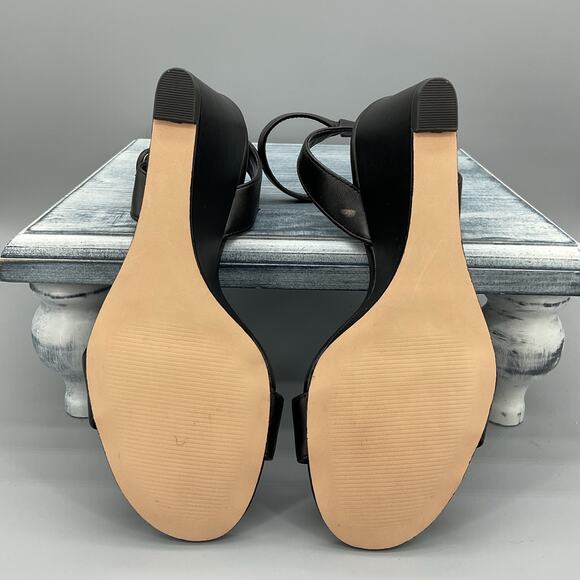 NEW Nordstrom Rack Women’s Carrie Wedge Sandals Black Size 5M - Picture 8 of 10
